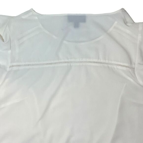 Lane Bryant Cream Flutter Sleeve Blouse Sz 18 - Picture 6 of 11